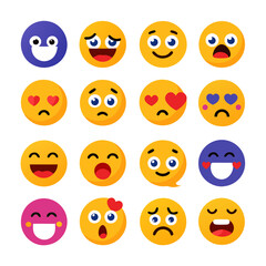 Fototapeta premium Collection of Colorful Emoji Icons Expressing Different Emotional States