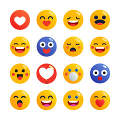 Collection of yellow and blue gradient emoji icons