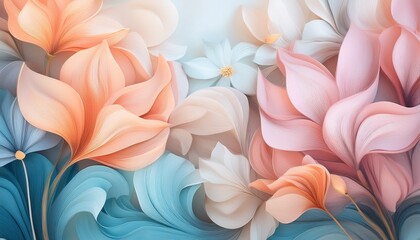 abstract floral serenity wallpaper in pastel colors