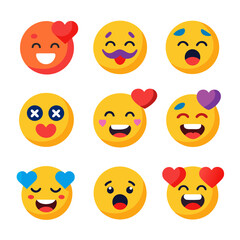 Collection of diverse emoji expressions on a white background
