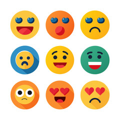 Fototapeta premium Collection of emoji icons expressing different emotional states