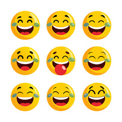 Laughing emojis showing tears of joy in a group