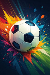 Fototapeta premium soccer ball in fire