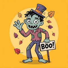 Cheerful Zombie Trick-or-Treat