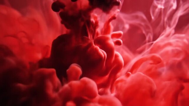 Red ink splash abstract