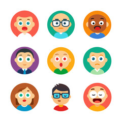 Diverse emotion avatars illustrating various human feelings and expressions
