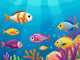 Naklejka premium fish in the sea