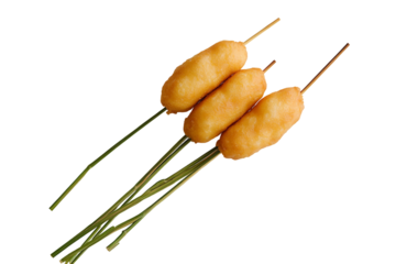 Step-by-step guide to homemade classic corn dogs isolated on transparent background