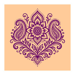 Henna art vector classic hand drawn illustration