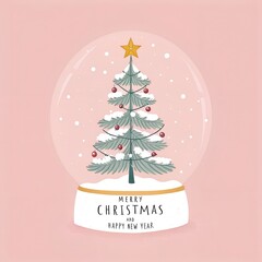 christmas card with christmas tree