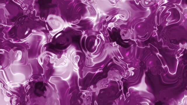 Abstracts Plastic Water, Abstract liquid texture with swirling and reflective surface in vibrant purple color,  Stock royalty free video.