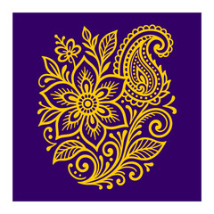 Henna art vector classic hand drawn illustration