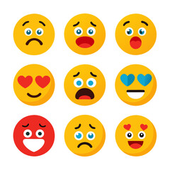 Grid of diverse emoji faces expressing various emotions