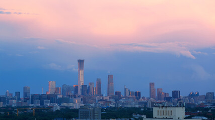 Obraz premium Beijing city skyline dusk scenery, China