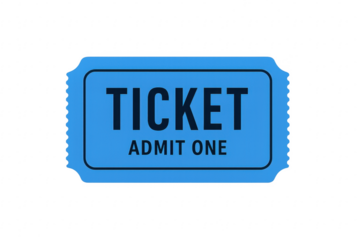 Blue ticket admit one pass for event entry