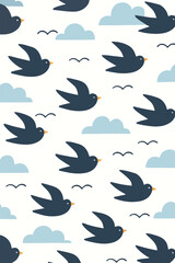 Obraz premium seamless pattern with birds