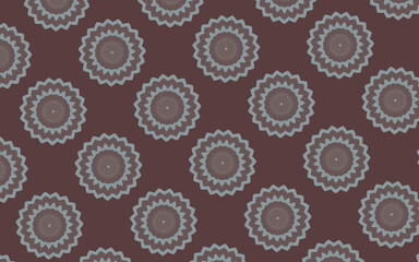 Geometric Brown and gray  Floral Star Design and seamless floral pattern