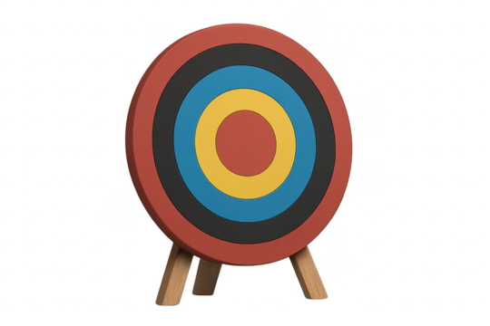 Archery target standing on stand aiming for success