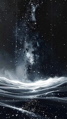 Abstract cosmic scene with flowing lines