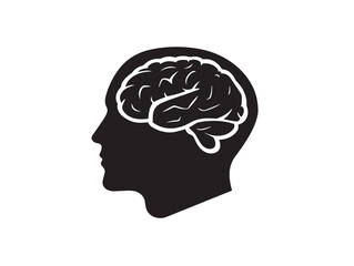 Mind Process silhouette icon vector illustration solid black cognitive function and thought