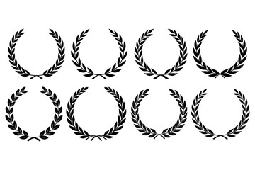 Elegant black laurel wreath design for awards celebrations and classic emblematic branding applications