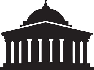 Museum silhouette icon vector illustration solid black cultural heritage and history