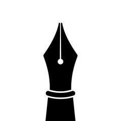 Elegant black fountain pen nib symbolizing creativity, writing, and professional communication, perfect for design projects and branding.