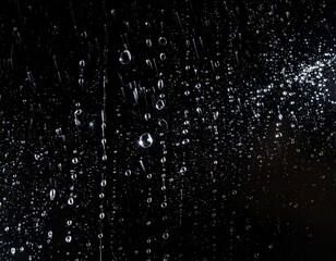 大粒の雨が降っている素材