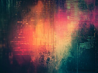 Dynamic data stream with vibrant color gradients for digital age