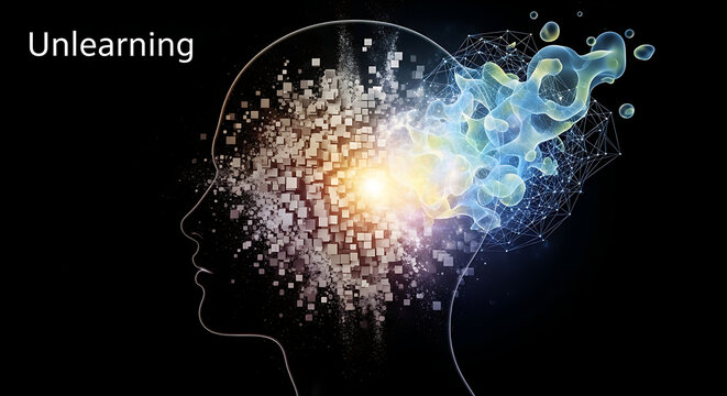Unlearning process in ai studio advanced technology abstract visuals in a creative environment from an innovative viewpoint