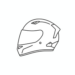 Fototapeta premium Sleek modern motorcycle helmet design essential for safety and speed, capturing the thrill of the ride with clean lines and a dynamic silhouette for active lifestyles.