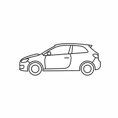 Fototapeta premium Sleek modern hatchback car outline, perfect for automotive design concepts, urban transport visualization, and clean branding projects seeking a minimalist aesthetic.