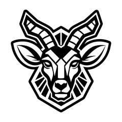 A glyph style icon of an oryx symbol