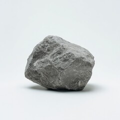Gray Metallic Rock On White Background