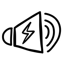 Loudspeaker with Thunderbolt Illustration