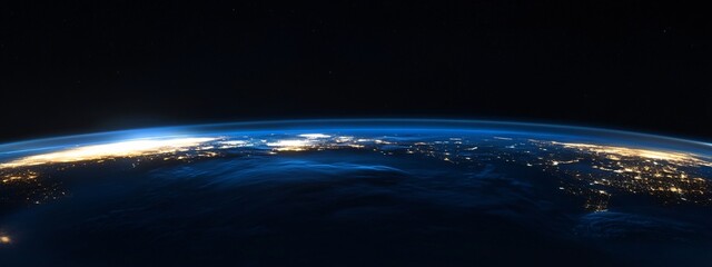 Stunning Earth view from space shows vibrant city lights at night