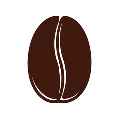 Single coffee bean isolated on white clean design for beverage branding vector