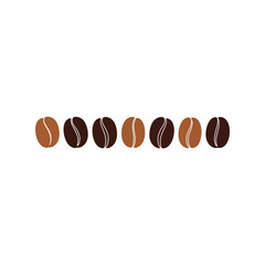 Coffee beans set various roast levels isolated on delicious aroma drink ingredients vector