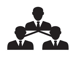 Organization silhouette icon vector illustration solid black structured group and planning