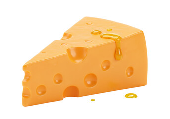 Delicious Swiss Cheese PNG Illustration isolated on Transparent Background Food Icon Graphic Element Realistic Cheese with Holes
