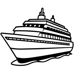 Obraz premium Cruise Liner Line Vector