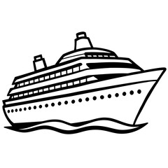 Obraz premium Cruise Liner Line Vector
