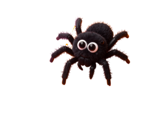  Adorable Cartoon Black Spider with Big Eyes