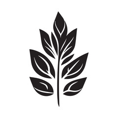 Black and white leaf vector art design
