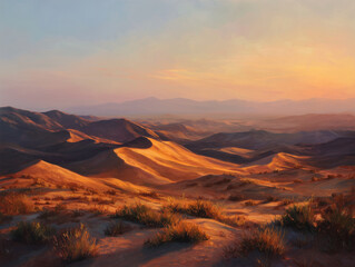 Naklejka premium Desert Sunset Glow 