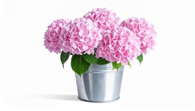 pink hydrangea in a pot