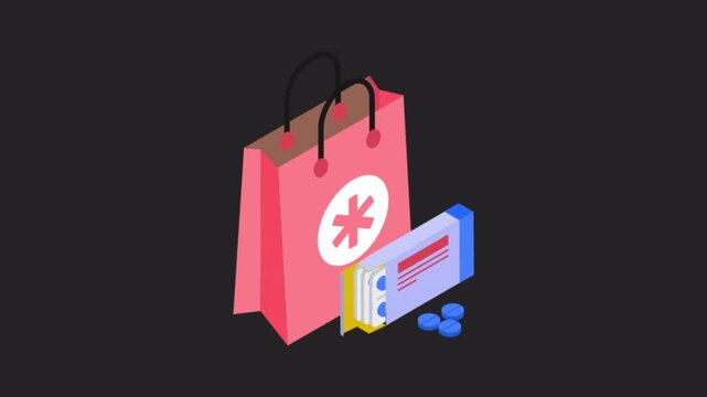 Medicine Shopping Animation Alpha Channel