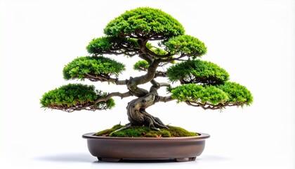 bonsai tree on white background