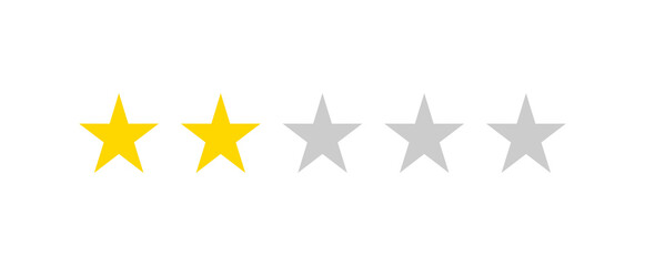 golden star icon. 2 out of 5 gold star rating
