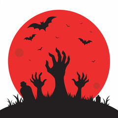Halloween zombie hand vector